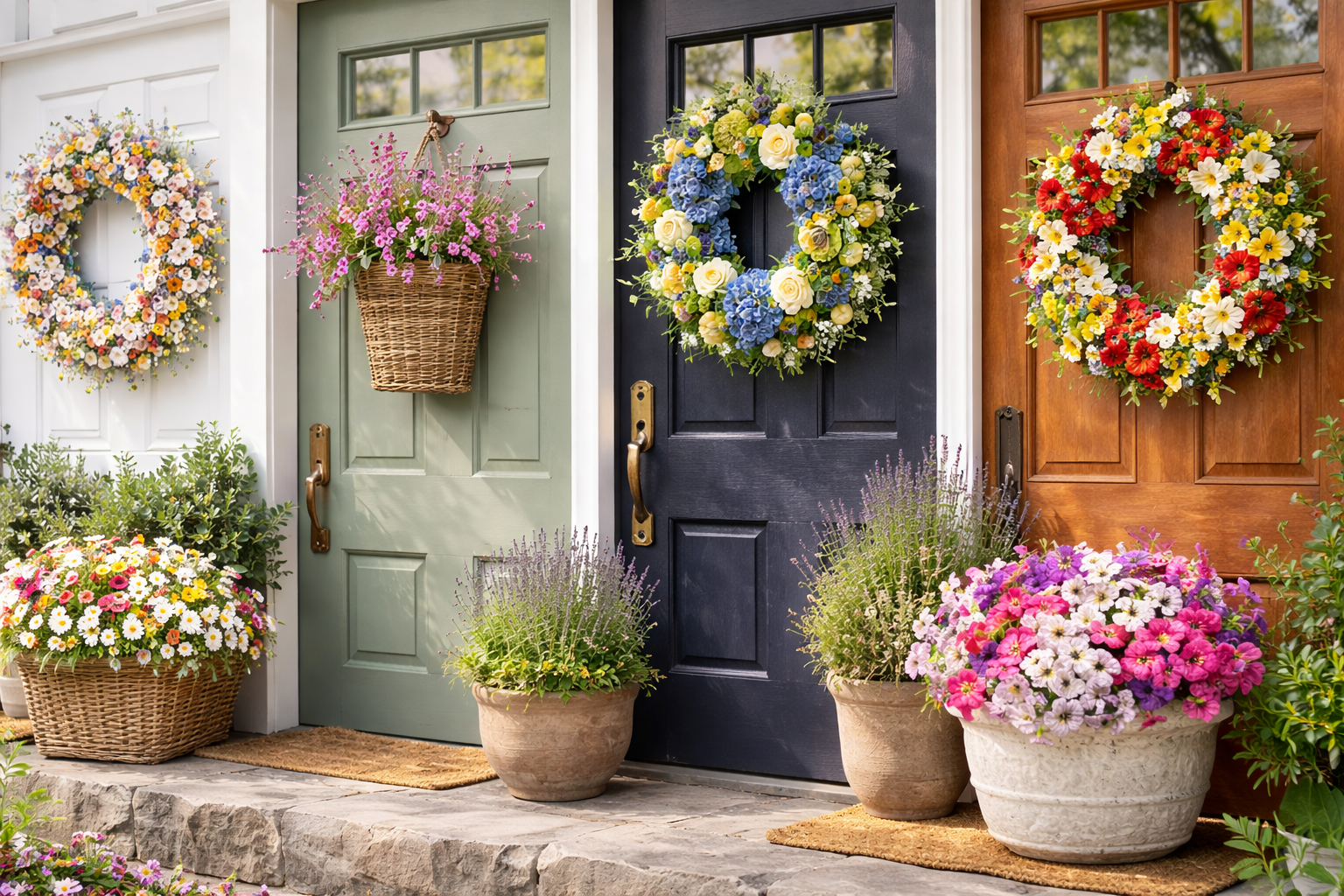 Best Spring Front Door Decorations for Houses 2026 (Wreaths, Florals and More)