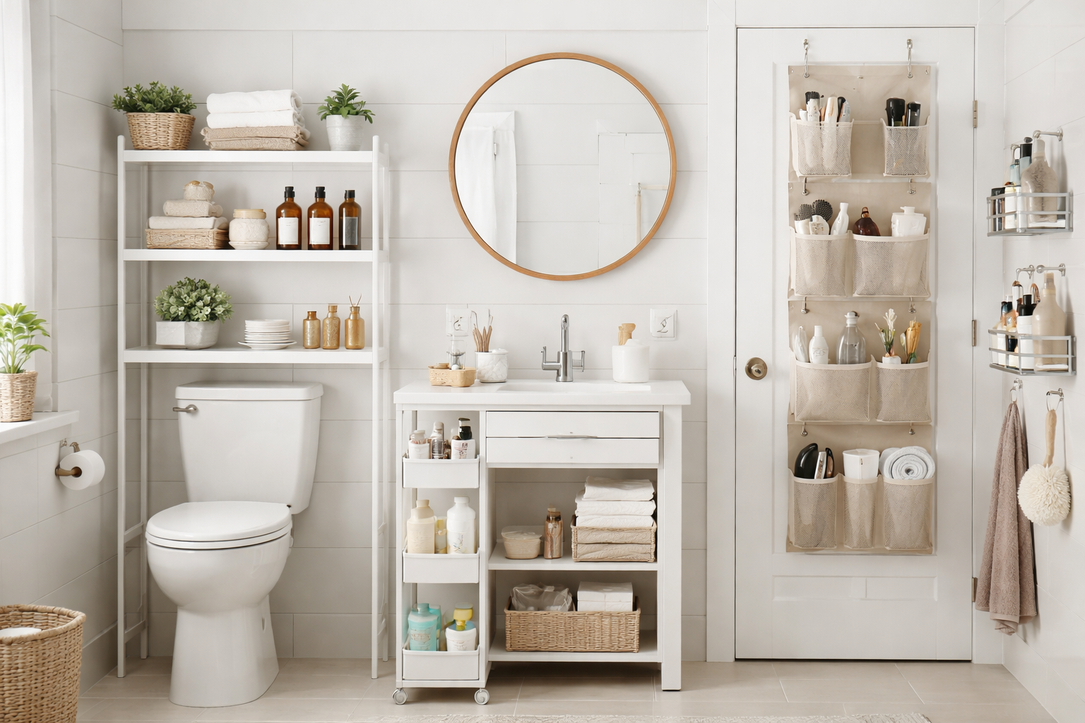 Bathroom Storage Ideas That Don’t Require Drilling